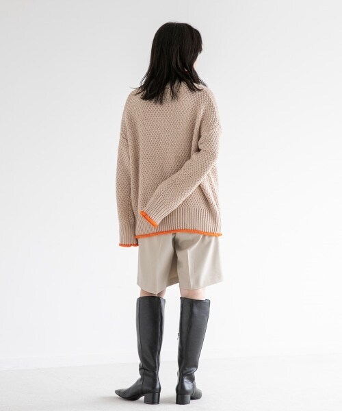 LOWRYS FARM（ローリーズファーム）の「メランジショートパンツ（パンツ・アイボリー/ブラック/ブラウン・F）」の5枚目の写真