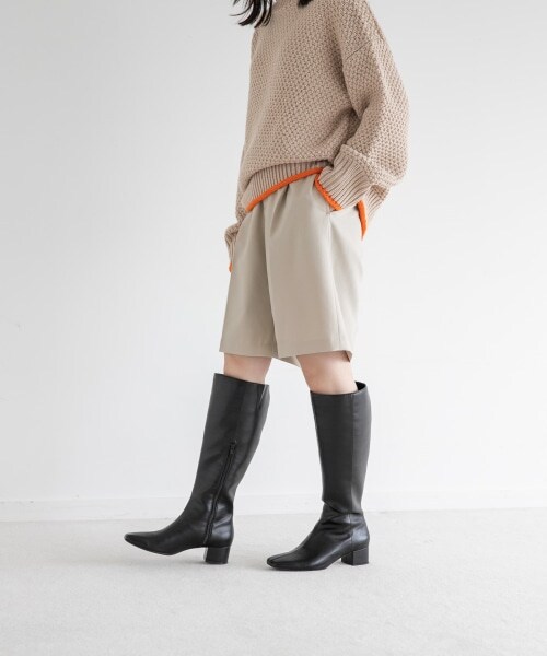 LOWRYS FARM（ローリーズファーム）の「メランジショートパンツ（パンツ・アイボリー/ブラック/ブラウン・F）」の6枚目の写真