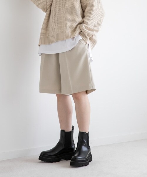 LOWRYS FARM（ローリーズファーム）の「メランジショートパンツ（パンツ・アイボリー/ブラック/ブラウン・F）」の8枚目の写真