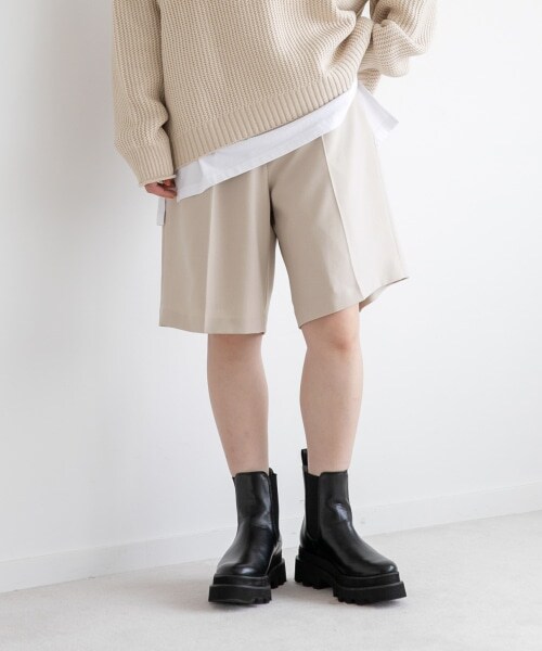 LOWRYS FARM（ローリーズファーム）の「メランジショートパンツ（パンツ・アイボリー/ブラック/ブラウン・F）」の7枚目の写真