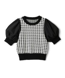 GRL | 異素材千鳥格子柄ニットトップス(ニット/セーター)