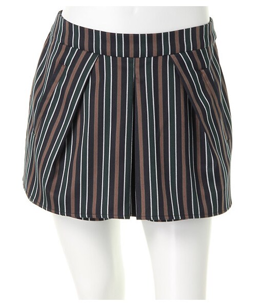 muse muse(ミューズミューズ)の「ストライプアンブレラショートパンツ(パンツ・レディース・グリーン/レッド・M)」の1枚目の写真