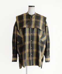 Marient | 2WAYチェックセーラーオーバーBL(シャツ/ブラウス)