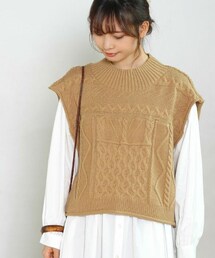 Crisp yours | ミックスケーブルニットベスト[y1k241b](ベスト)