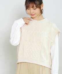 Crisp yours | ミックスケーブルニットベスト[y1k241b](ベスト)