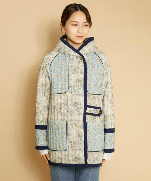 KBF(ケイビーエフ)の「印花絎縫連帽外套(ジャケット/アウター・レディース・淺藍色/黑色・one)」の17枚目の写真