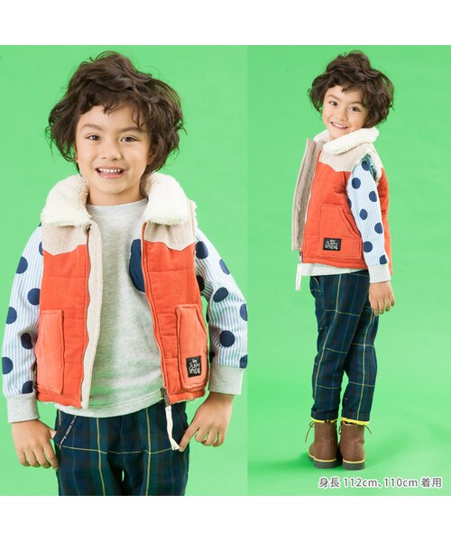 apres les cours(アプレレクール)の「BOY中綿ベスト(トップス・キッズ・ブラウン/レッド・80/90/95/100/110/120/130/140)」の11枚目の写真