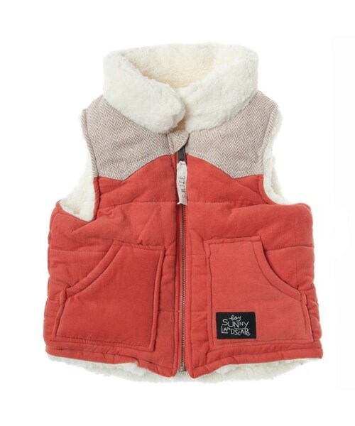 apres les cours(アプレレクール)の「BOY中綿ベスト(トップス・キッズ・ブラウン/レッド・80/90/95/100/110/120/130/140)」の4枚目の写真