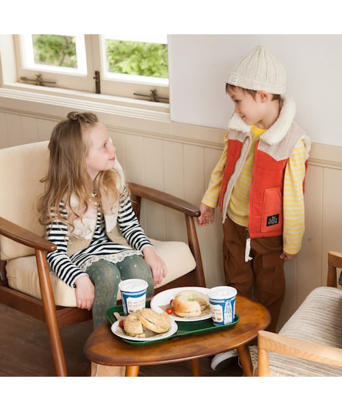 apres les cours（アプレレクール）の「ニットキャップ（帽子・キッズ・ボーダー柄/アイボリー/ネイビーブルー/レッド・48-50/52-54/56-58）」の15枚目の写真