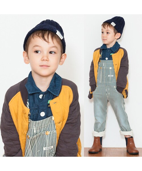 apres les cours（アプレレクール）の「ニットキャップ（帽子・キッズ・ボーダー柄/アイボリー/ネイビーブルー/レッド・48-50/52-54/56-58）」の16枚目の写真