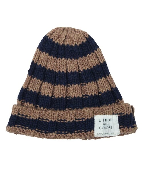 apres les cours（アプレレクール）の「ニットキャップ（帽子・キッズ・ボーダー柄/アイボリー/ネイビーブルー/レッド・48-50/52-54/56-58）」の5枚目の写真