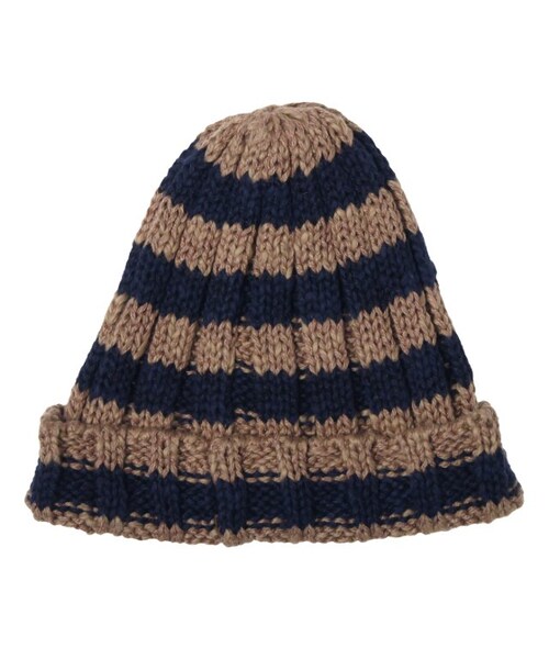 apres les cours（アプレレクール）の「ニットキャップ（帽子・キッズ・ボーダー柄/アイボリー/ネイビーブルー/レッド・48-50/52-54/56-58）」の9枚目の写真