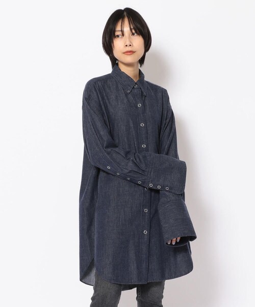 RUMBLE RED（ランブルレッド）の「RUMBLE RED(ランブルレッド) Denim Big Shirts（トップス・BEIGE/BLUE/BORDER・F）」の10枚目の写真