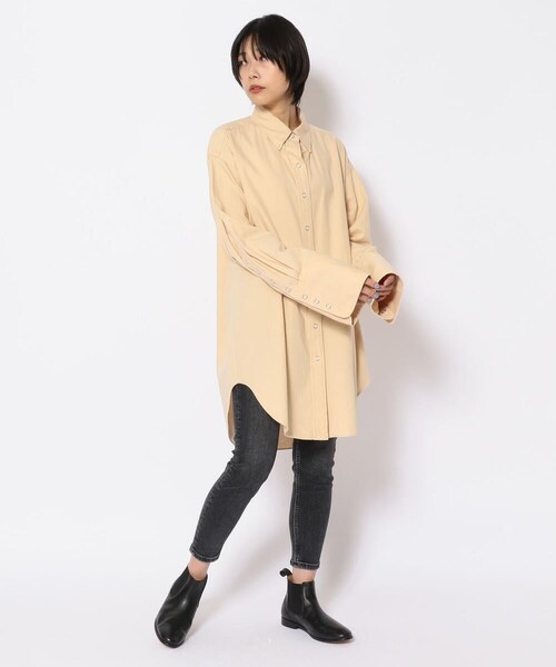 RUMBLE RED（ランブルレッド）の「RUMBLE RED(ランブルレッド) Denim Big Shirts（トップス・BEIGE/BLUE/BORDER・F）」の8枚目の写真