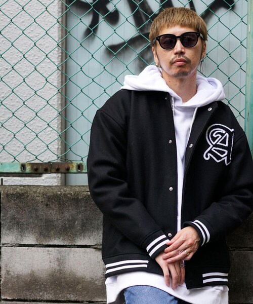 AVIREX（アヴィレックス）の「【直営店限定】スタジアムジャケット/STADIUM JACKET AVX（ジャケット/アウター・メンズ・BLACK・M, L）」の2枚目の写真