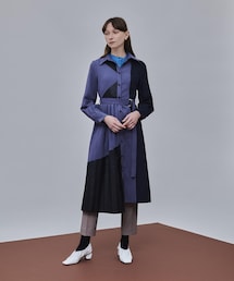 【UNITED TOKYO】ブロッキングラインプリーツワンピース UNITED TOKYO（ユナイテッドトウキョウ）の「ブロッキングライン