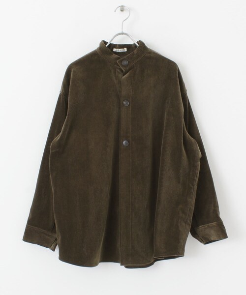 AURALEE(オーラリー)の「AURALEE WASHED SHANKAR CORDUROY SHIRTS(その他・レディース・LIGHTPINK/DARKBROWN・1)」の4枚目の写真