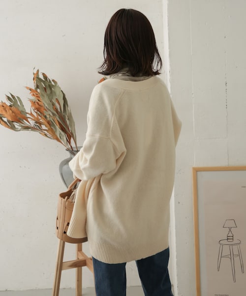 URBAN RESEARCH DOORS（アーバンリサーチドアーズ）の「ハミルトンウールVネックカーディガン（その他・レディース・IVORY/L.GREGE/SMOKE GRN・one）」の8枚目の写真