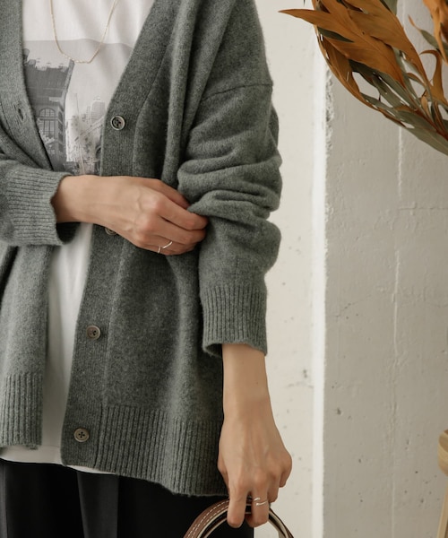 URBAN RESEARCH DOORS（アーバンリサーチドアーズ）の「ハミルトンウールVネックカーディガン（その他・レディース・IVORY/L.GREGE/SMOKE GRN・one）」の3枚目の写真