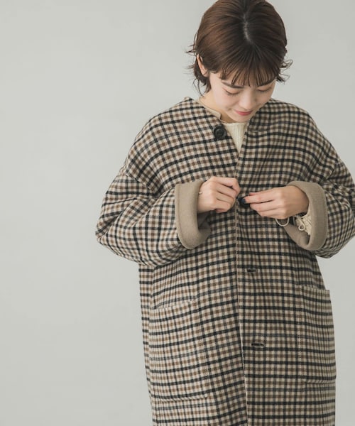 LE GLAZIK  ルグラジック　collarless coat Le Grasic No-collar Coat for Women, Lightweight, Seasonless