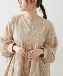 PUAL CE CIN | ボタニカル刺繍プルオーバーブラウス(シャツ/ブラウス)