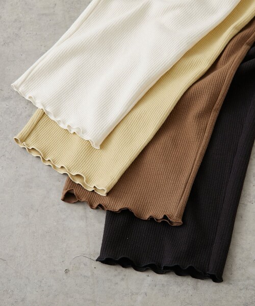 PUAL CE CIN(ピュアルセシン)の「針抜きリブインナーパンツ(その他パンツ・レディース・ナチュラル/マスタード/ブラウン/ブラック・FREE)」の1枚目の写真