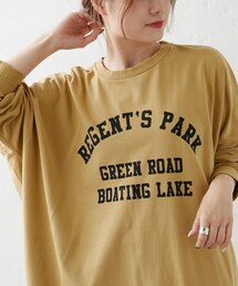 PUAL CE CIN | シルケット風天竺フロッキープリントチュニック(Tシャツ/カットソー)