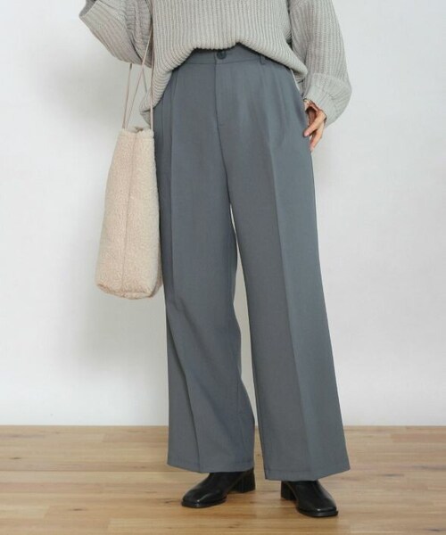 Crisp yours（クリスプユアーズ）の「2タックセンタープレスパンツ[y2k240b]（その他パンツ・レディース・ベージュ/ブラウン/グレー・FREE）」の2枚目の写真