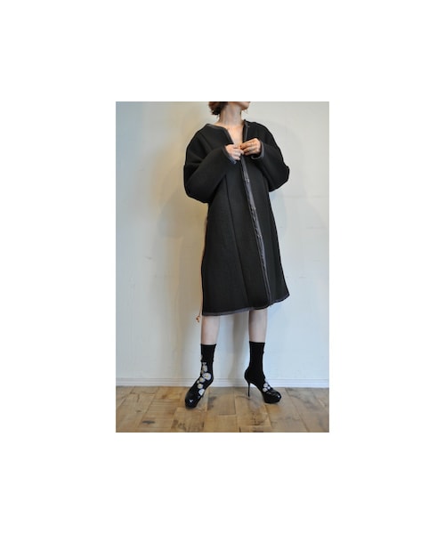 RehersalL（リハーズオール）の「イブルコート（ノーカラーコート・レディース・ブルー/ベージュ/ブラック・one）」の2枚目の写真