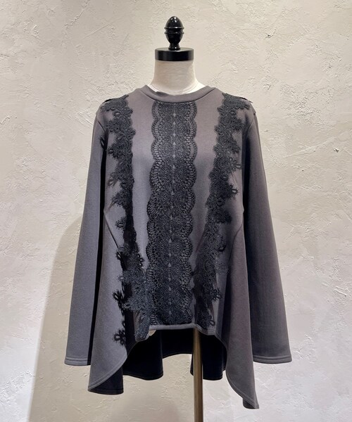 BEARDSLEY(ビアズリー)の「《HiROMITHiSTLE》フロントレースカットソー(Tシャツ/カットソー・レディース・グレー/ブラック・FREE)」の1枚目の写真