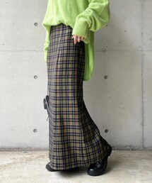 DouDou | チェックマーメイドフレアスカート(スカート)