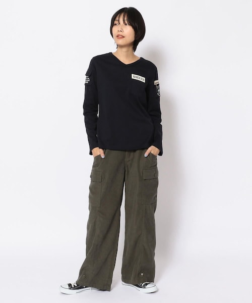 AVIREX（アヴィレックス）の「【直営店限定】ボーイフレンドカーゴパンツ/ BOYFRIEND CARGO PANTS（パンツ・BLACK/PINK/OLIVE・S, M）」の10枚目の写真