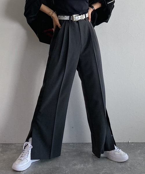 PAGEBOY（ページボーイ）の「ドレスラインワイドパンツ（パンツ・ジラフ/ブラック/チャコール・S/M）」の13枚目の写真