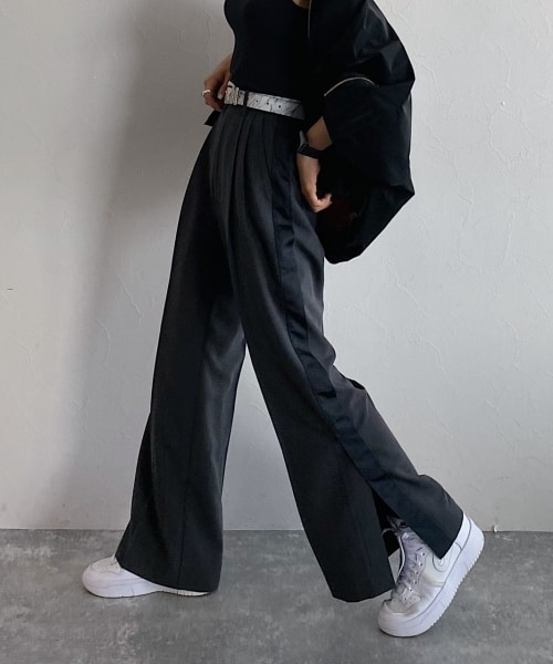 PAGEBOY（ページボーイ）の「ドレスラインワイドパンツ（パンツ・ジラフ/ブラック/チャコール・S/M）」の3枚目の写真