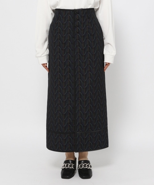 PAGEBOY（ページボーイ）の「ウイングジャガードタイトスカート（スカート・ブラック/ディープグリーン・S/M）」の8枚目の写真