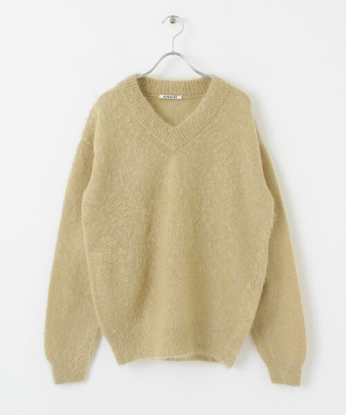 AURALEE(オーラリー)の「AURALEE BRUSHED SUPER KID MOHAIR V-NECK PULLOVER(その他・レディース・LIGHTBEIGE/T BLUE・1)」の1枚目の写真