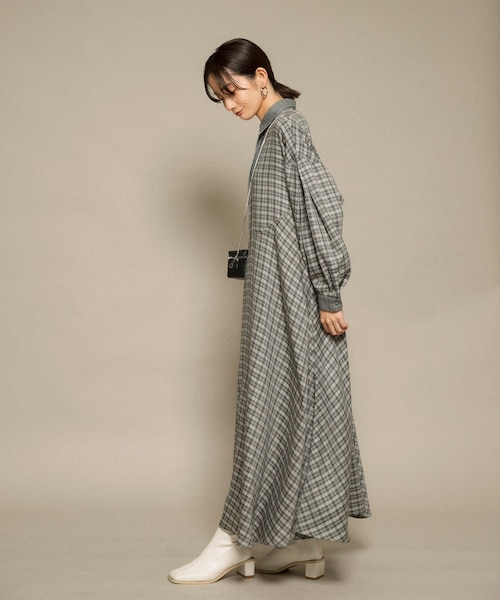 KBF（ケイビーエフ）の「チェックWIDEワンピース（その他・レディース・GRAY/BROWN・one）」の12枚目の写真