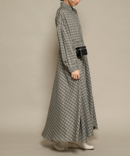 KBF（ケイビーエフ）の「チェックWIDEワンピース（その他・レディース・GRAY/BROWN・one）」の9枚目の写真