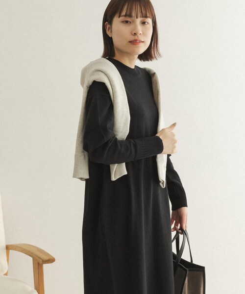 FORK&SPOON（フォークアンドスプーン）の「FORK&SPOON ウーステッドヤーンニットワンピース（その他・レディース・BLUE/BLACK・one）」の3枚目の写真