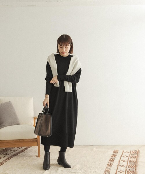 FORK&SPOON（フォークアンドスプーン）の「FORK&SPOON ウーステッドヤーンニットワンピース（その他・レディース・BLUE/BLACK・one）」の10枚目の写真