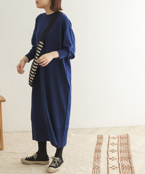 FORK&SPOON（フォークアンドスプーン）の「FORK&SPOON ウーステッドヤーンニットワンピース（その他・レディース・BLUE/BLACK・one）」の16枚目の写真