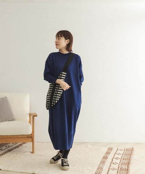 FORK&SPOON（フォークアンドスプーン）の「FORK&SPOON ウーステッドヤーンニットワンピース（その他・レディース・BLUE/BLACK・one）」の20枚目の写真