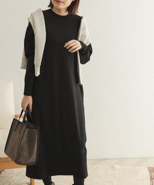 FORK&SPOON（フォークアンドスプーン）の「FORK&SPOON ウーステッドヤーンニットワンピース（その他・レディース・BLUE/BLACK・one）」の5枚目の写真