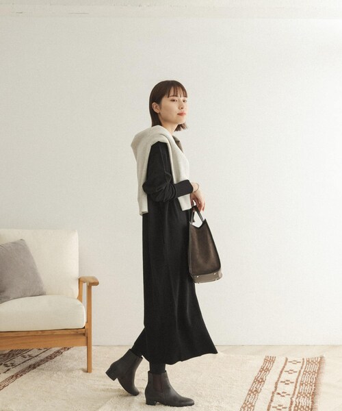 FORK&SPOON（フォークアンドスプーン）の「FORK&SPOON ウーステッドヤーンニットワンピース（その他・レディース・BLUE/BLACK・one）」の9枚目の写真