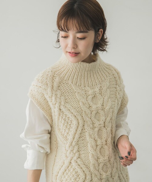 かぐれ(カグレ)の「ペルーローゲージフレンチニット(その他・レディース・IVORY/GRAY・FREE)」の15枚目の写真