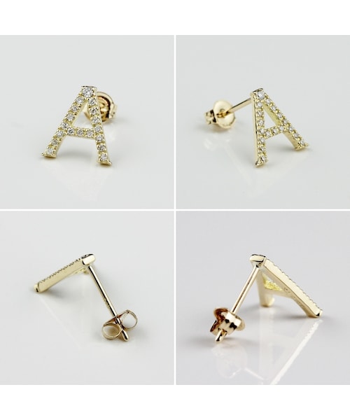 les desseins de DIEU（レデッサンドゥデュー）の「レ デッサン ドゥ デュー 991 ピタキラ イニシャル ダイヤモンド スタッド ピアス（ピアス（片耳用）・レディース・ゴールド・free）」の2枚目の写真