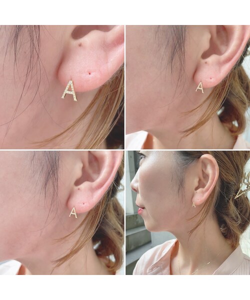 les desseins de DIEU（レデッサンドゥデュー）の「レ デッサン ドゥ デュー 991 ピタキラ イニシャル ダイヤモンド スタッド ピアス（ピアス（片耳用）・レディース・ゴールド・free）」の3枚目の写真