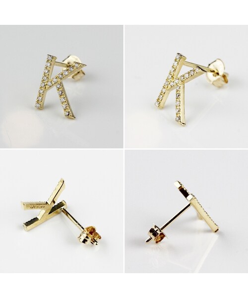 les desseins de DIEU（レデッサンドゥデュー）の「レ デッサン ドゥ デュー 991 ピタキラ イニシャル ダイヤモンド スタッド ピアス（ピアス（片耳用）・レディース・ゴールド・free）」の4枚目の写真