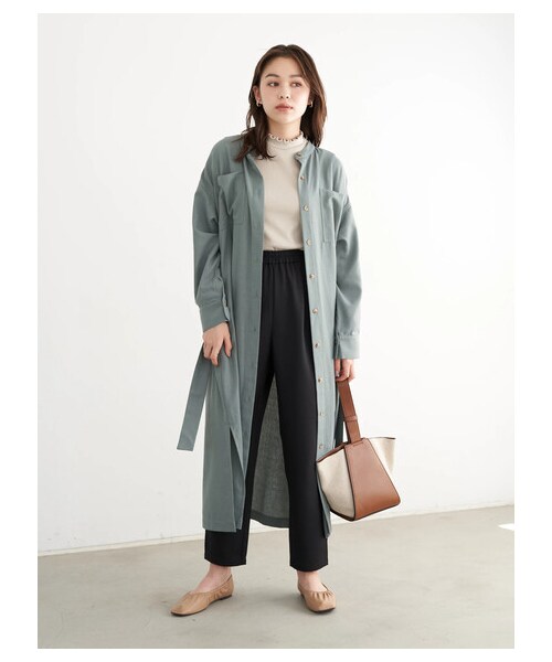 earth music&ecology（アースミュージックアンドエコロジー）の「スッキリリラックステーパードパンツ（パンツ・ブラック/ピンク/グリーン/エクリュ・M/L）」の13枚目の写真