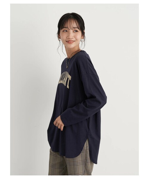 earth music&ecology(アースミュージックアンドエコロジー)の「VALLIANT Tシャツ(トップス・オフホワイト/チャコールグレー/ネイビー・F)」の10枚目の写真